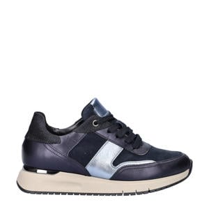 Comfort Optifit leren sneakers donkerblauw