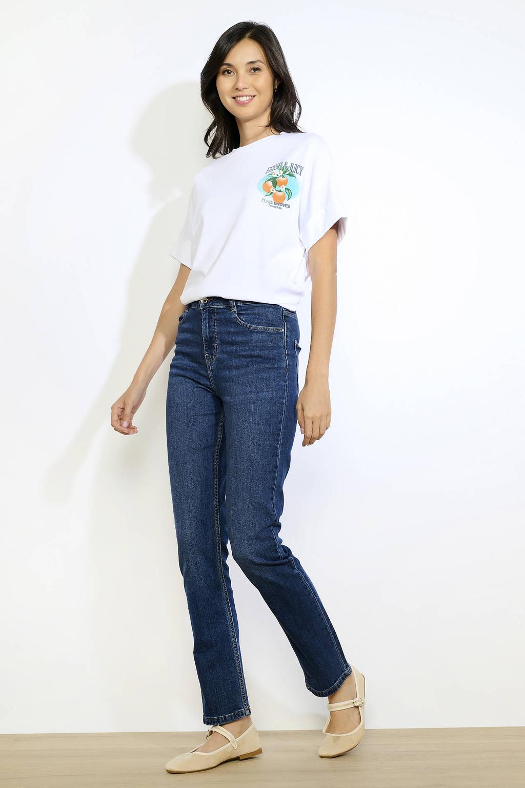 Dark blue denim dames LOLALIZA skinny jeans dark blue van denim met rits- en knoopsluiting en effen