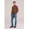 WE Fashion coltrui met wol fijn gebreid bruin