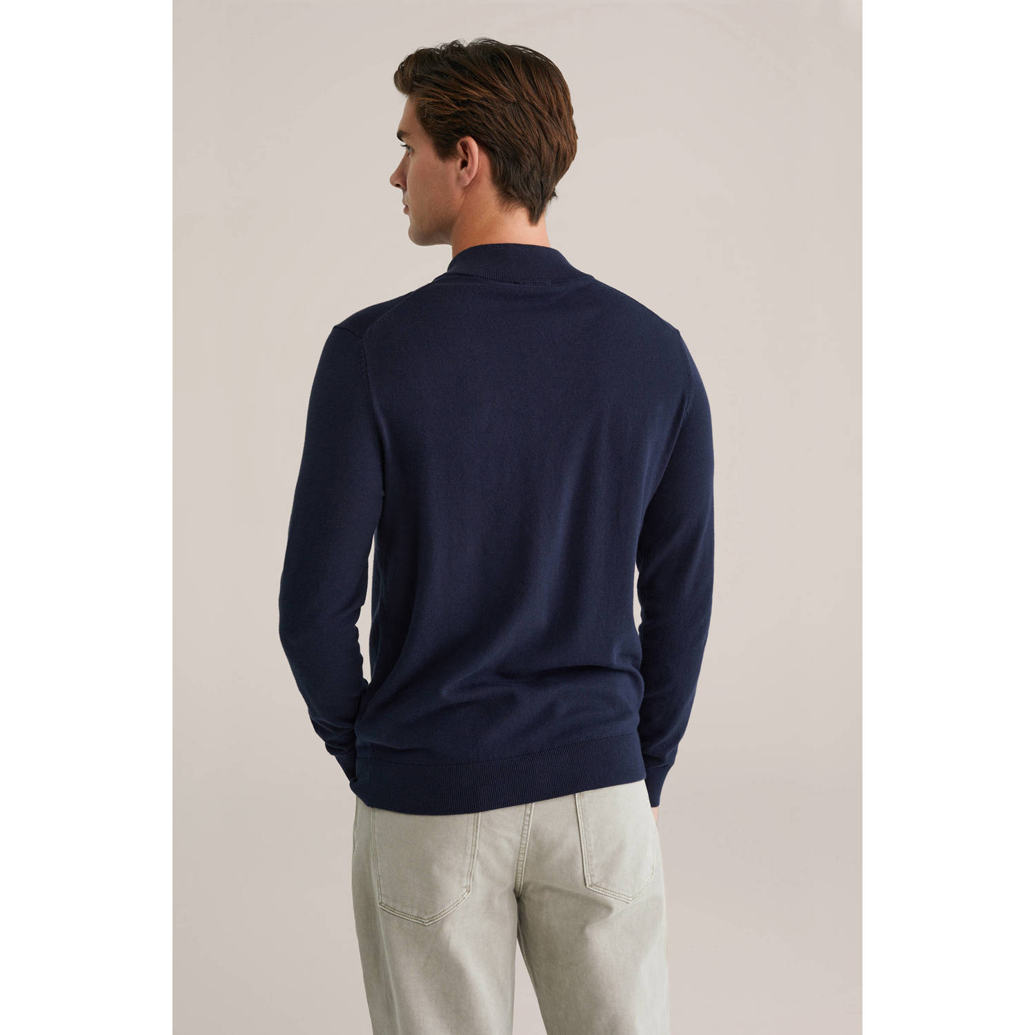 WE Fashion trui fijn gebreid donkerblauw