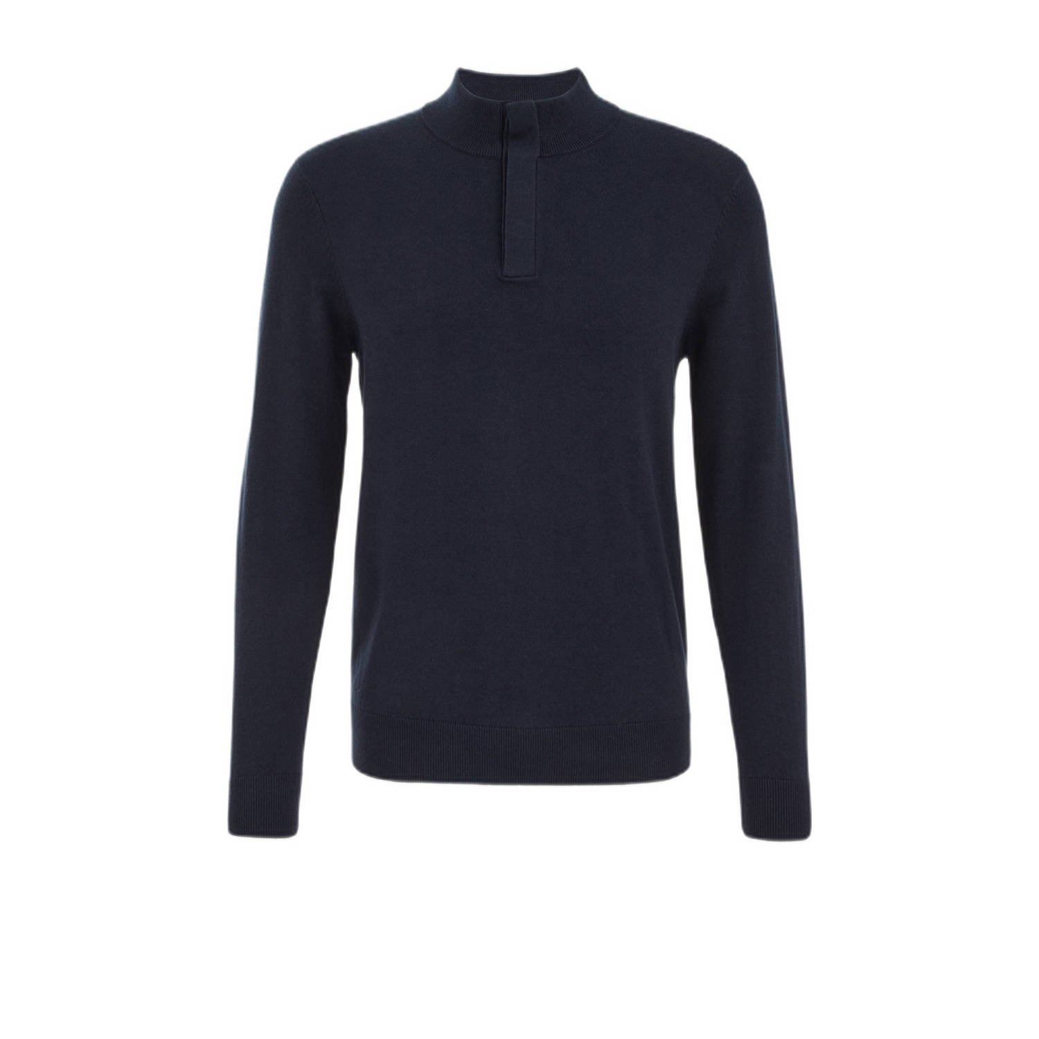 WE Fashion trui fijn gebreid donkerblauw