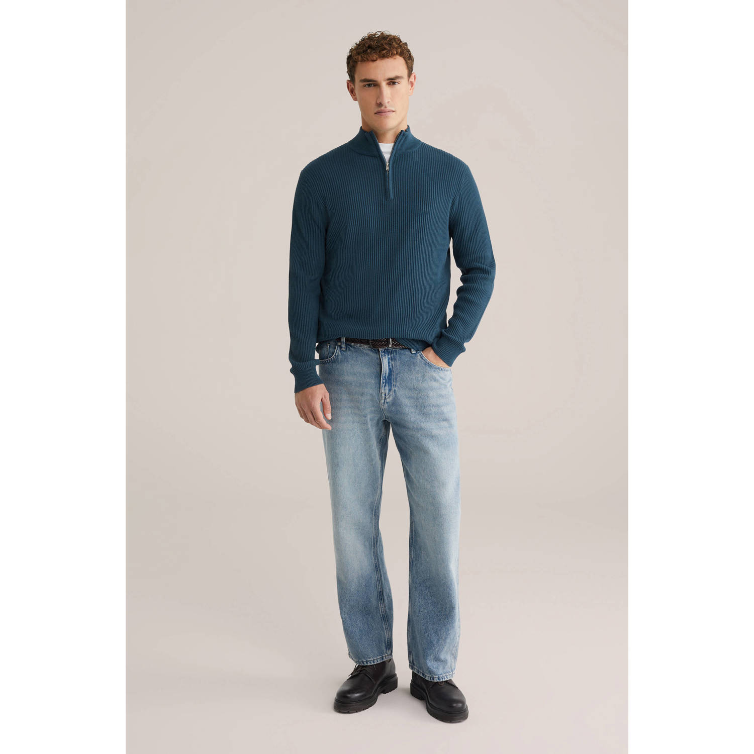 WE Fashion trui gebreid donkerblauw