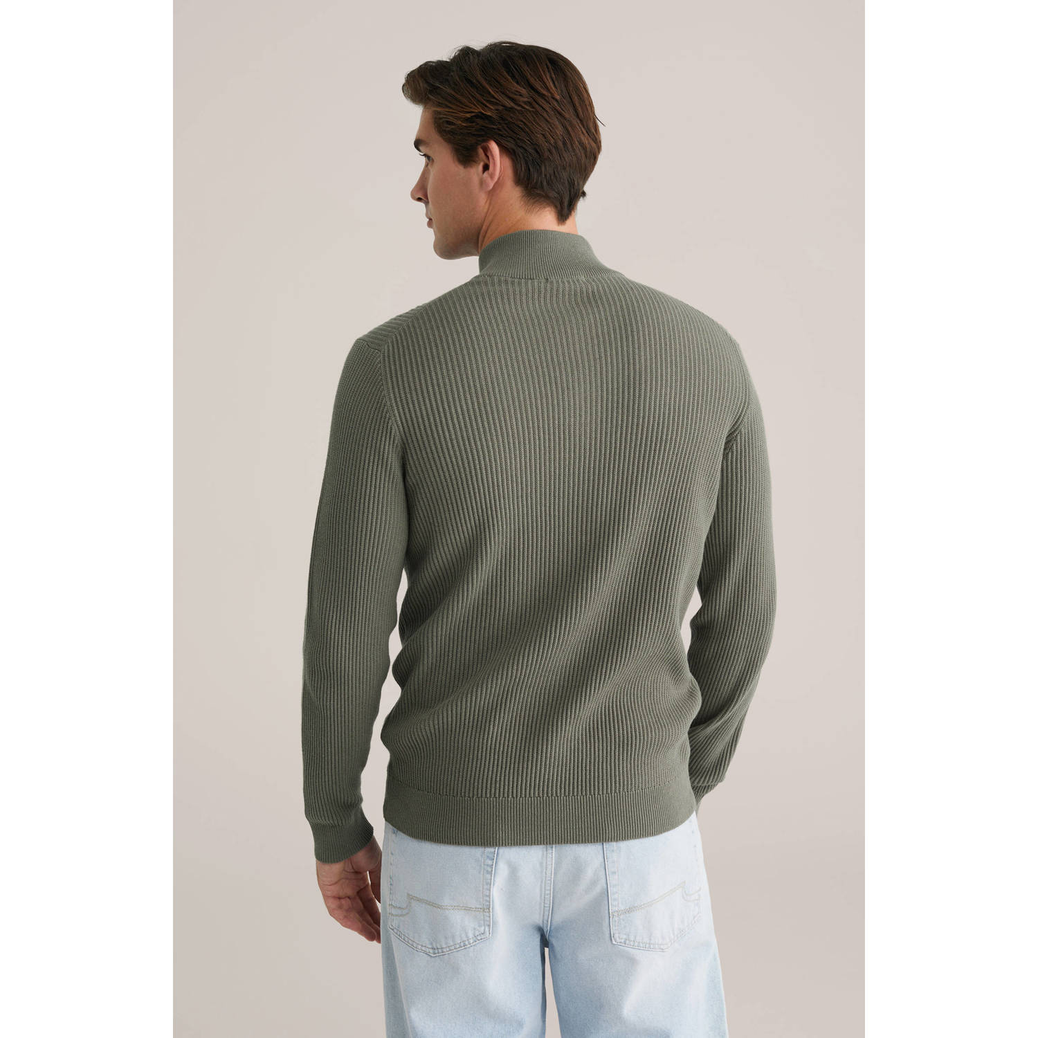 WE Fashion trui gebreid olijfgroen