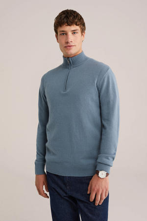 gebreide trui met wol blauw