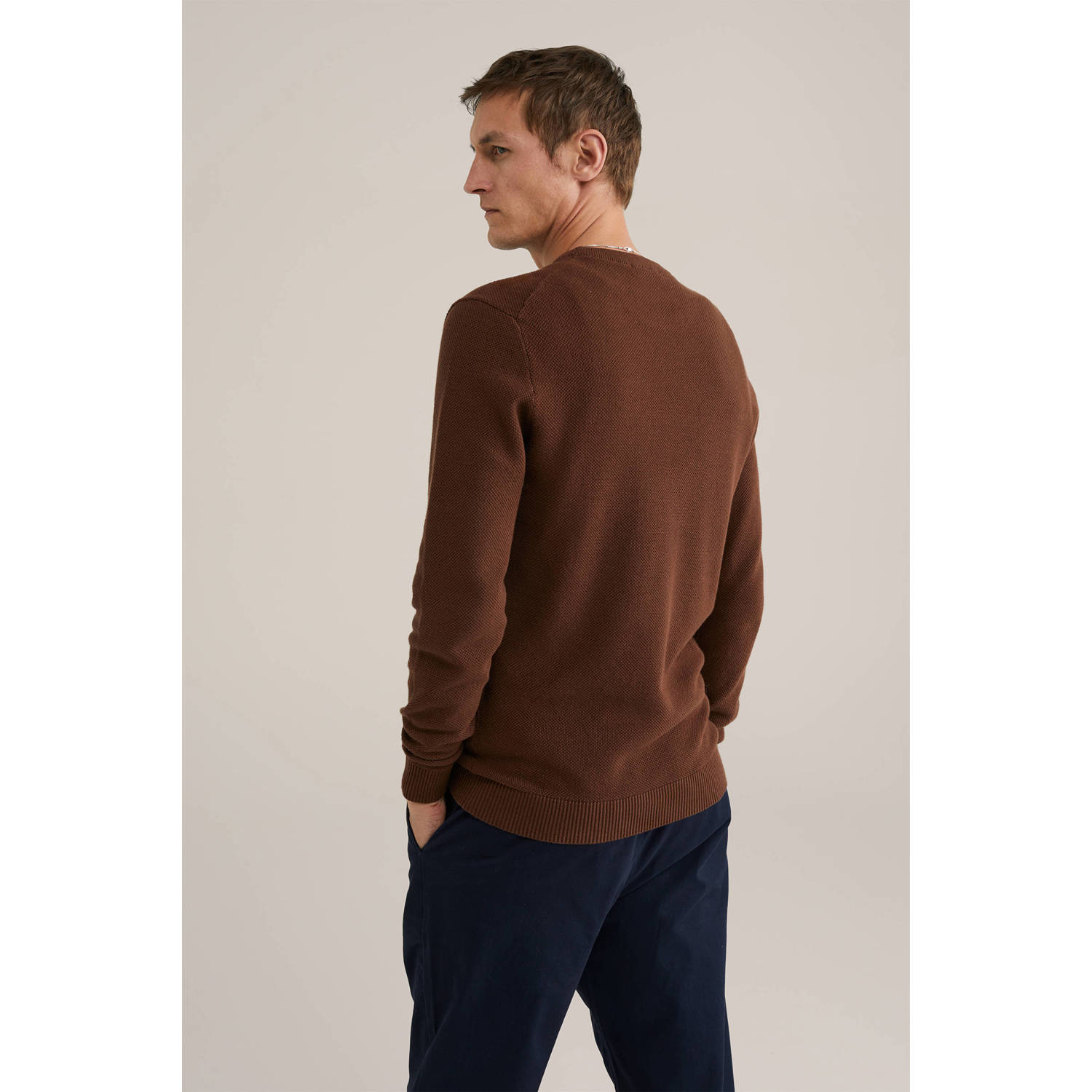 WE Fashion gebreide trui bruin