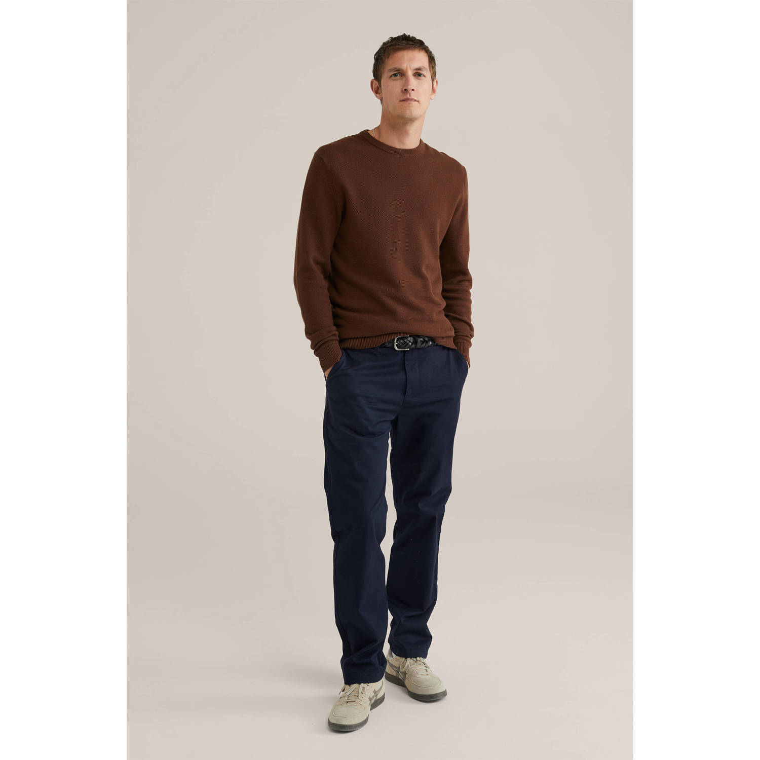 WE Fashion gebreide trui bruin