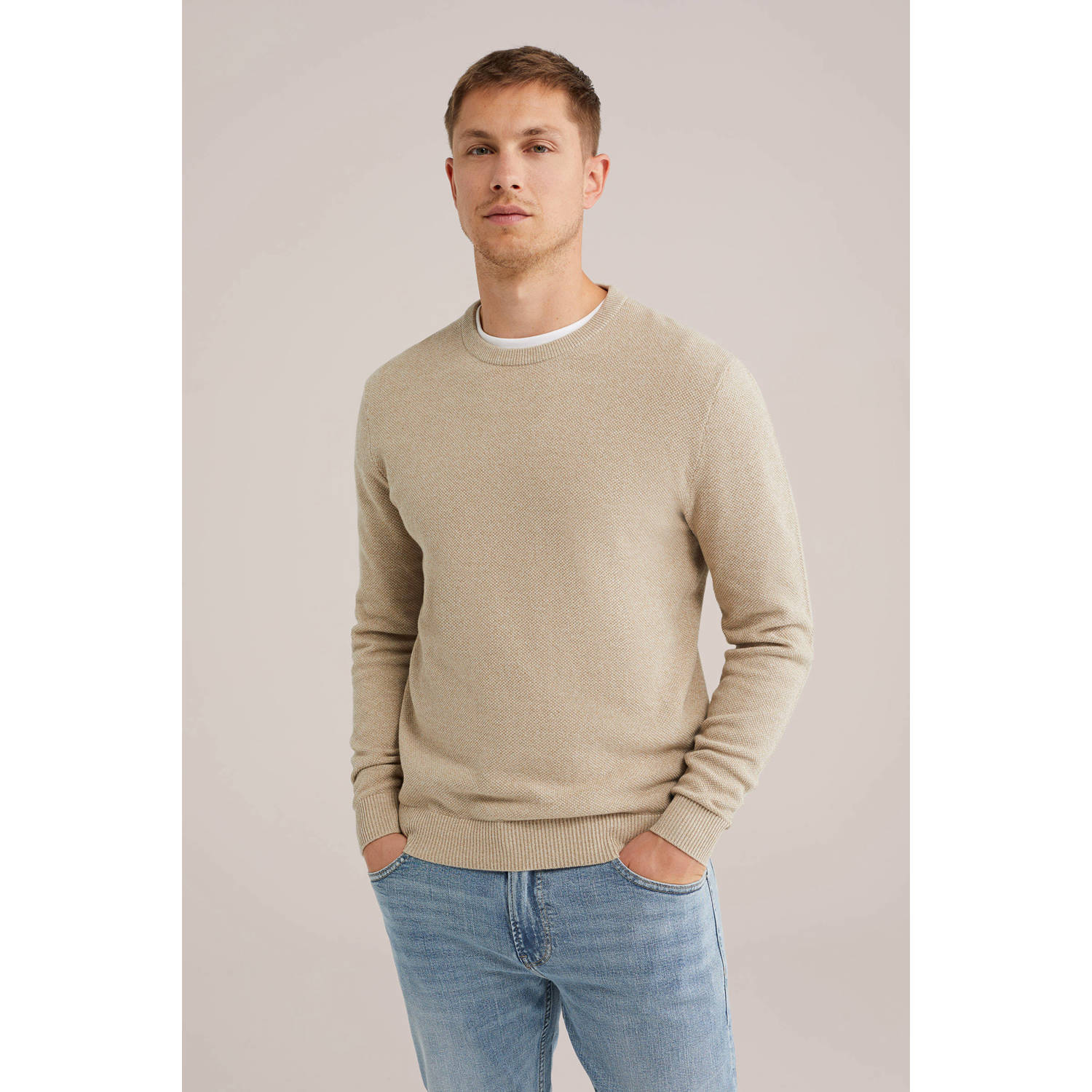 WE Fashion gebreide trui beige