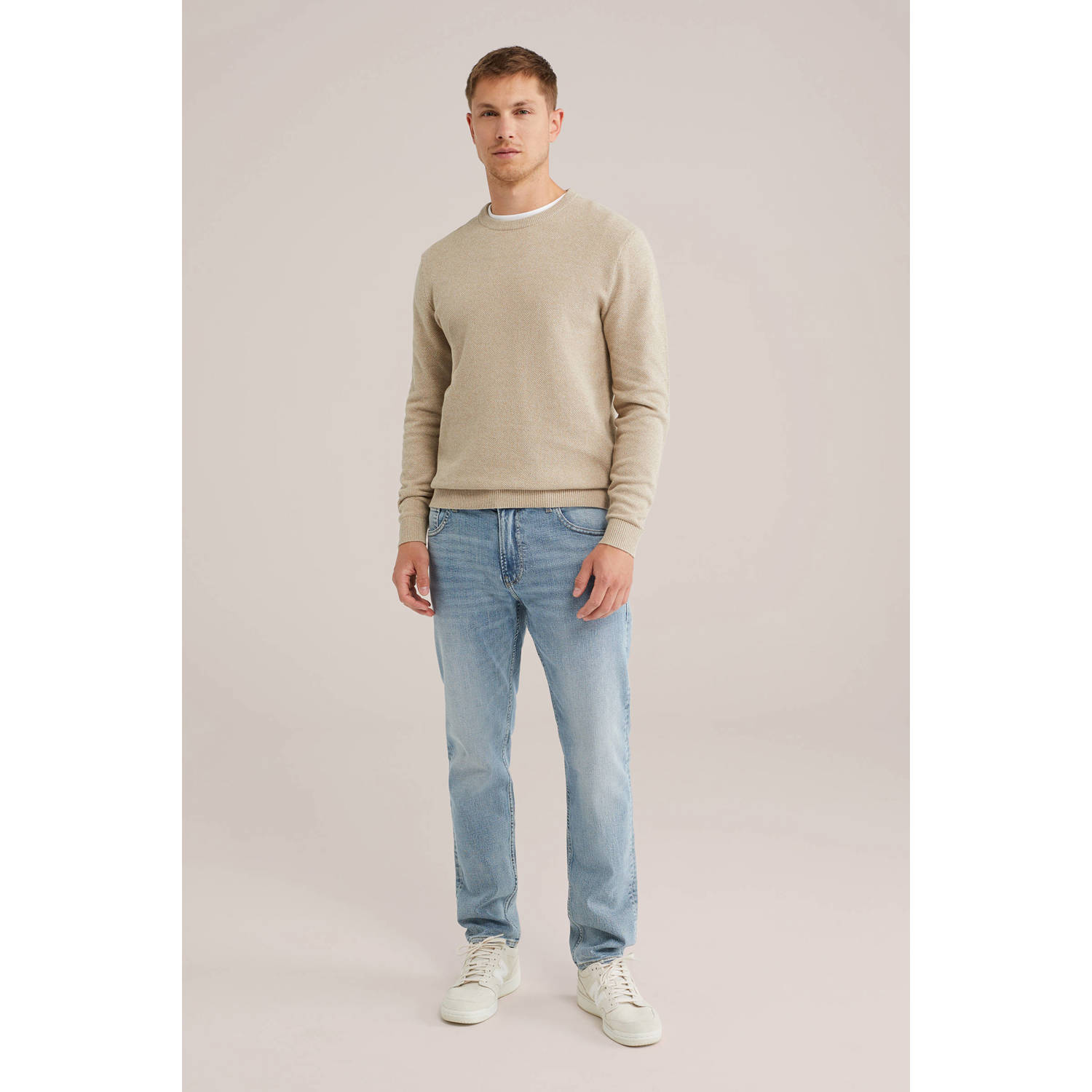 WE Fashion gebreide trui beige