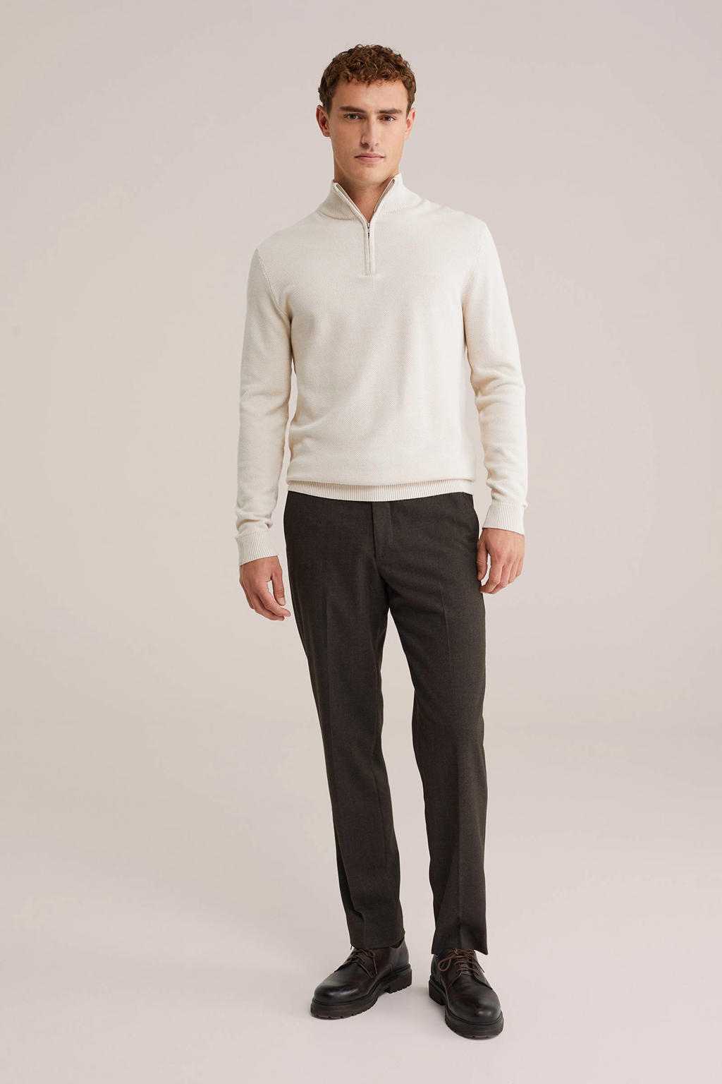 GANT Heren casual katoenen halve rits trui, evening blue, standaard, evening blue, L
