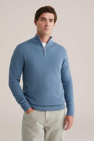 trui fijn gebreid blauw