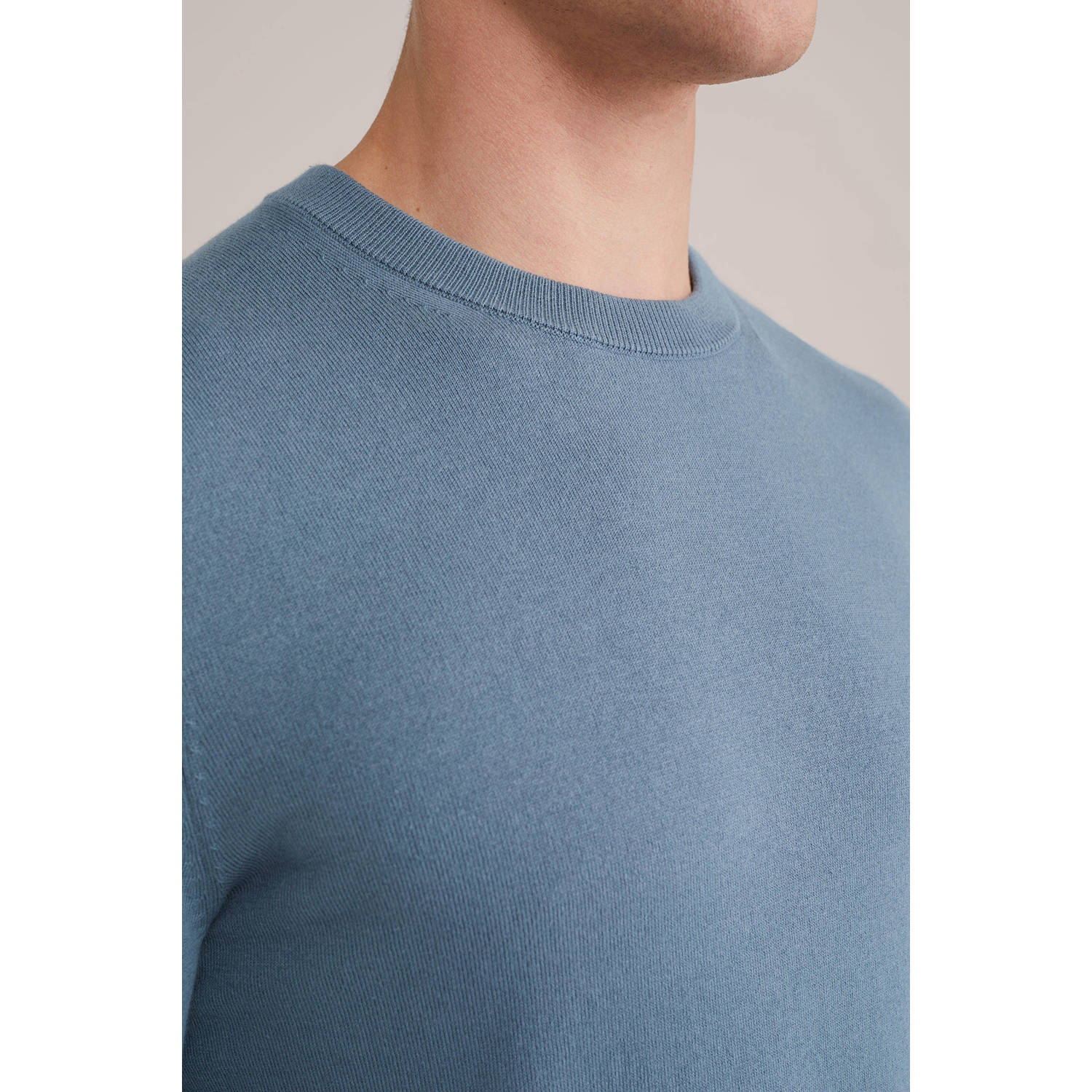 WE Fashion trui fijn gebreid lichtblauw