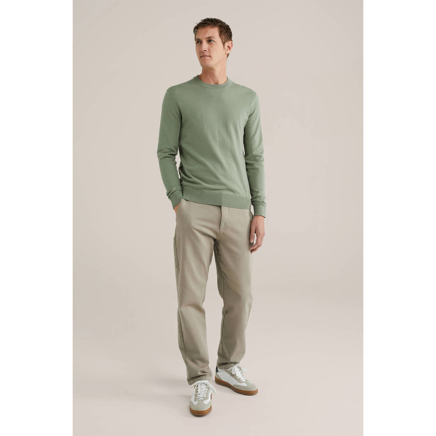 WE Fashion trui fijn gebreid lichtgroen