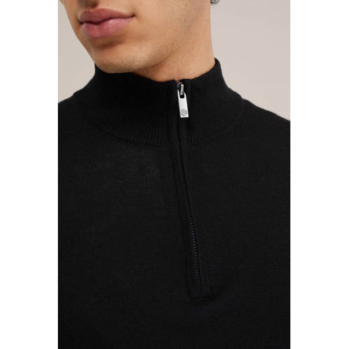 WE Fashion gebreide trui met wol zwart afbeelding