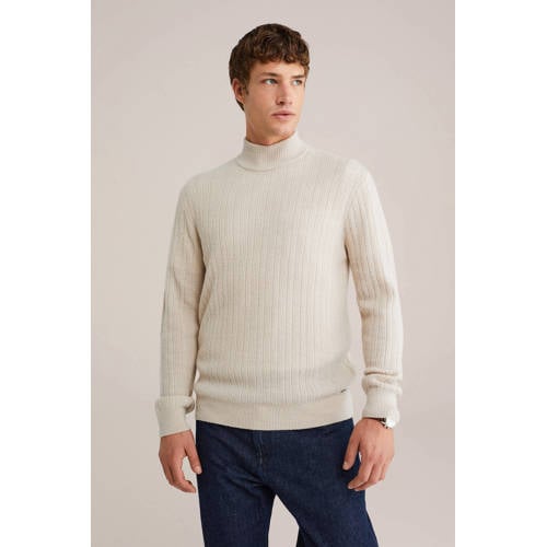 Van Gils coltrui met wol gebreid beige afbeelding