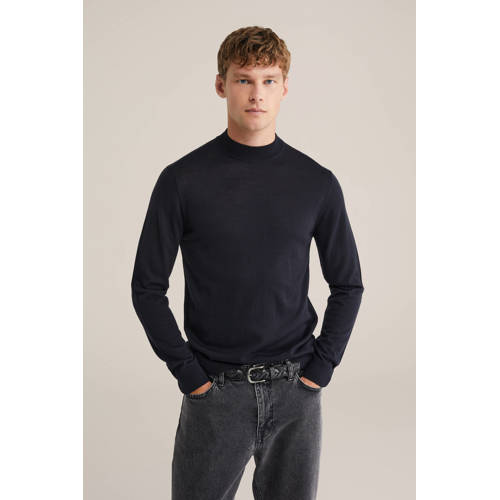 WE Fashion gebreide trui met wol zwart afbeelding