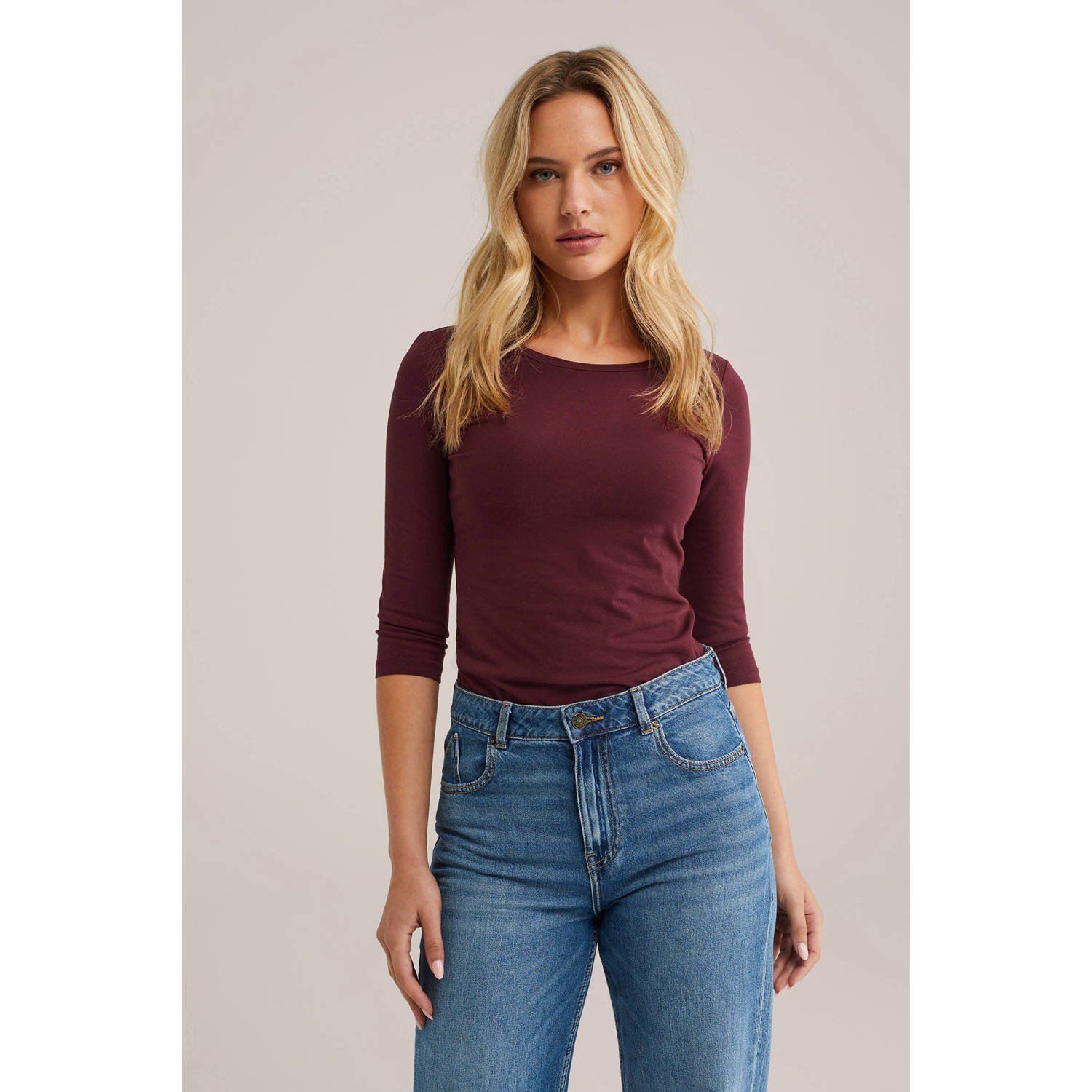 WE Fashion top donkerrood
