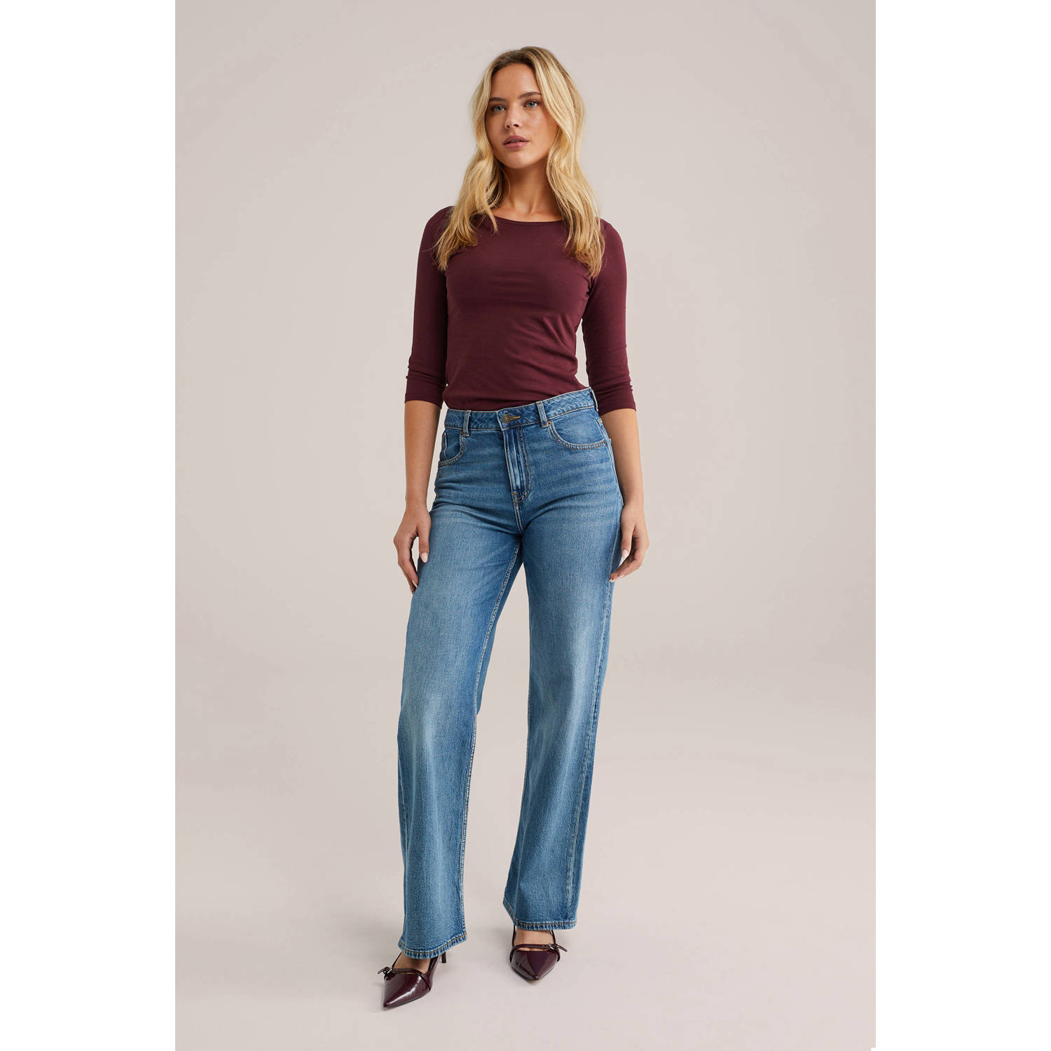 WE Fashion top donkerrood
