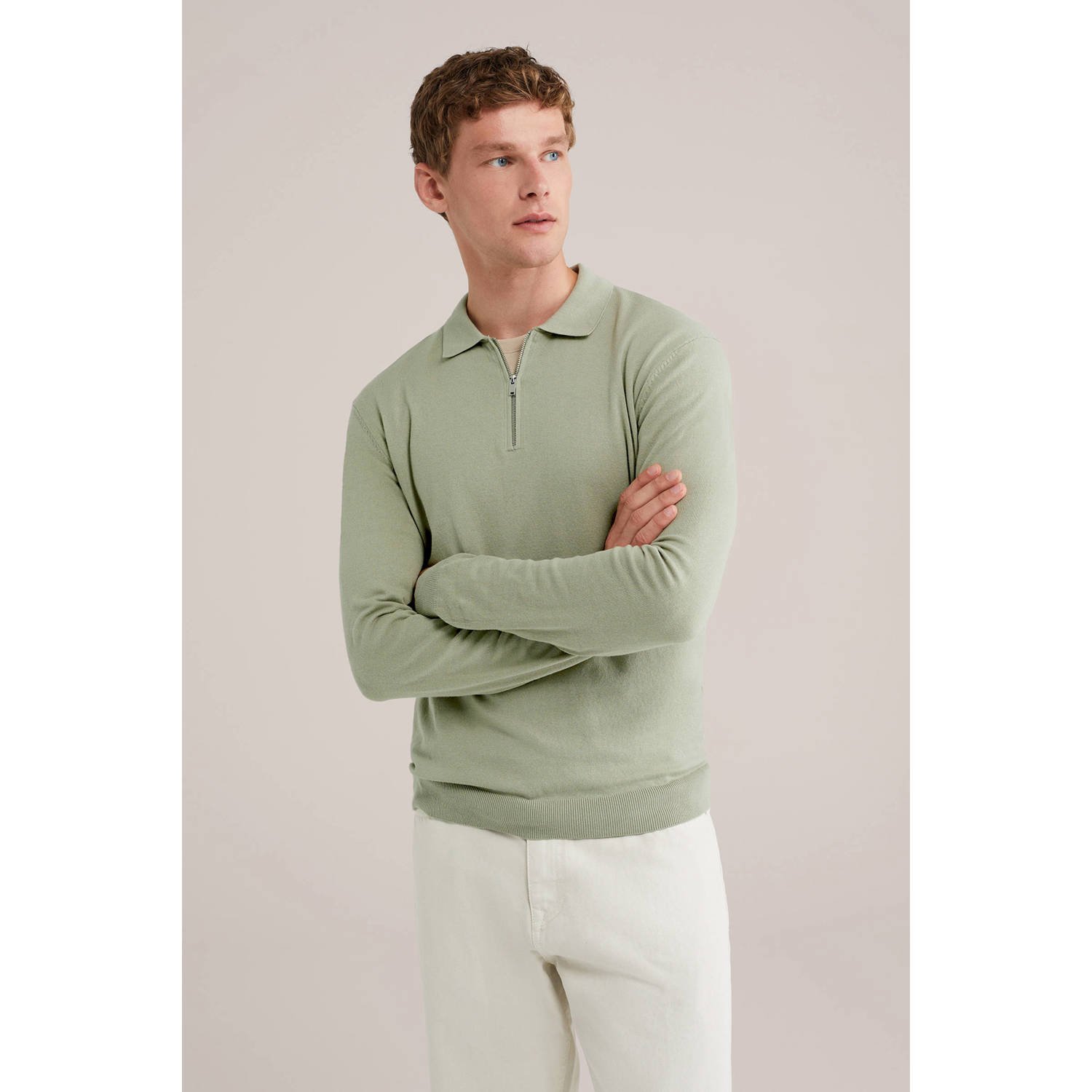 WE Fashion trui fijn gebreid lichtgroen