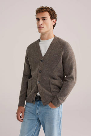 vest met wol gebreid bruin