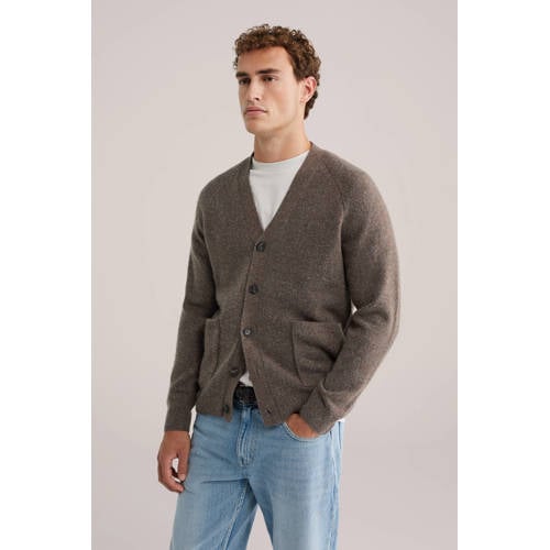 WE Fashion vest met wol gebreid bruin afbeelding