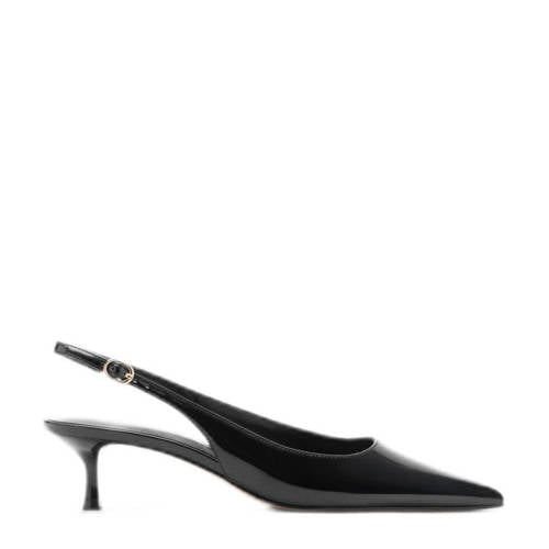 Mango lak slingback pumps zwart afbeelding