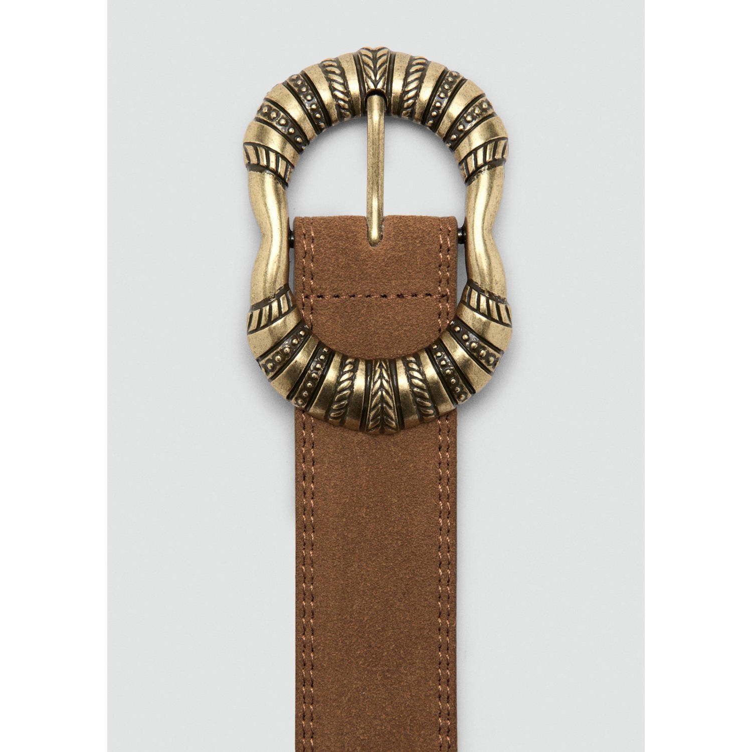 Mango suede riem bruin