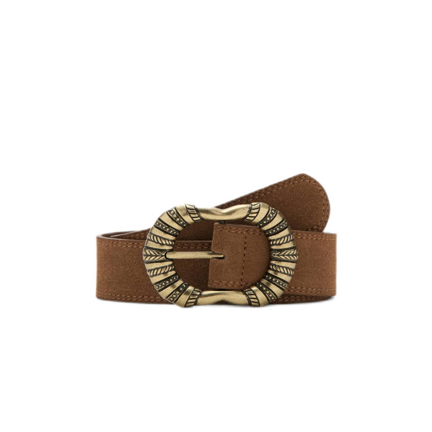 Mango suede riem bruin