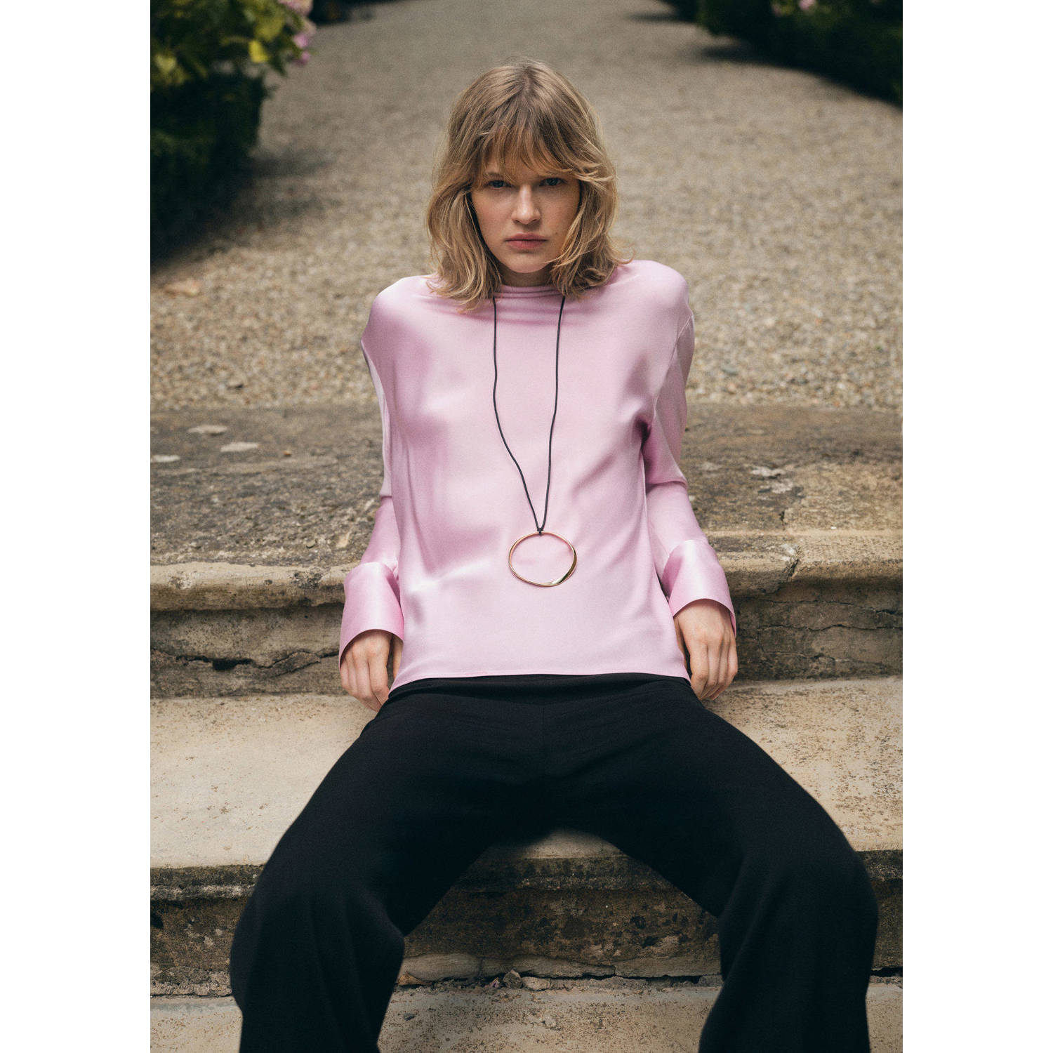 Mango blousetop lichtroze
