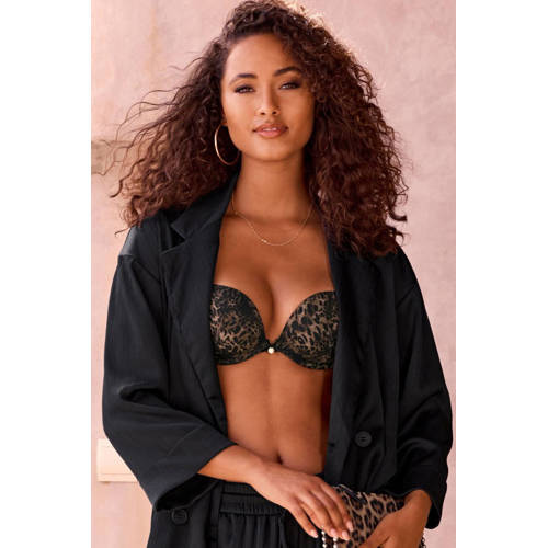 Lascana voorgevormde push-up bh zwart/bruin afbeelding
