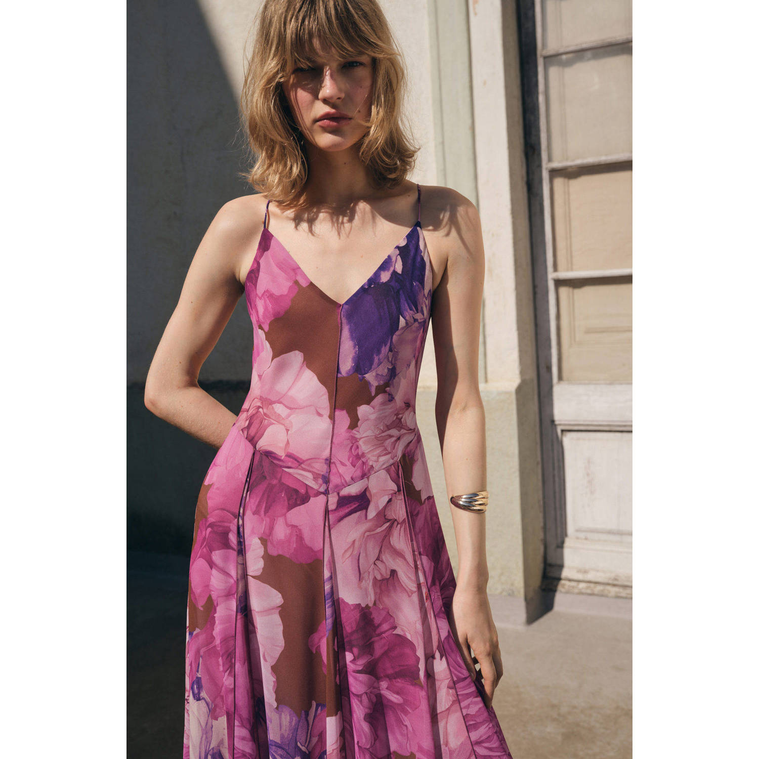 Mango maxi jurk roze