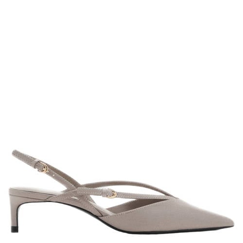 Mango lak slingback pumps beige afbeelding