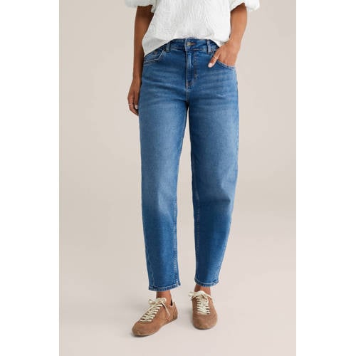 WE Fashion Blue Ridge barrel jeans dark blue denim afbeelding