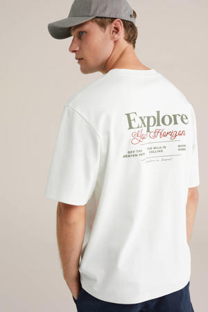 loose T-shirt met backprint wit