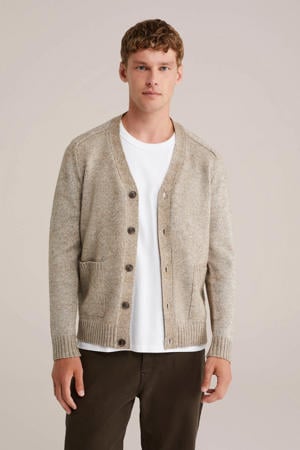 vest met wol gebreid lichtbruin