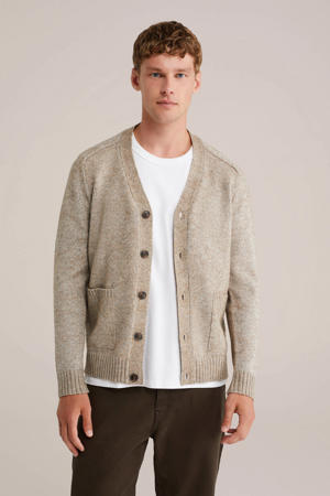 vest met wol gebreid lichtbruin