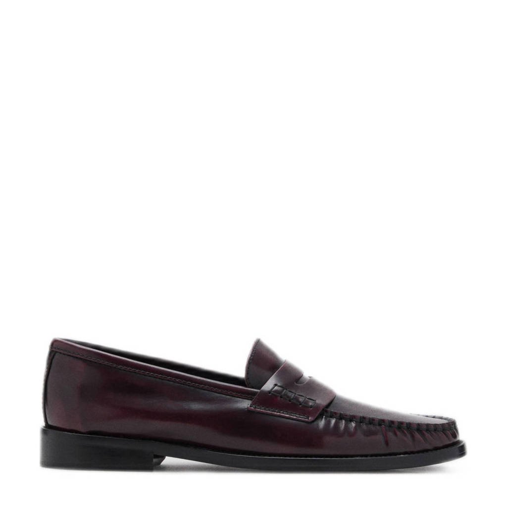 Mango leren loafers bordeaux kopen? Morgen in huis wehkamp
