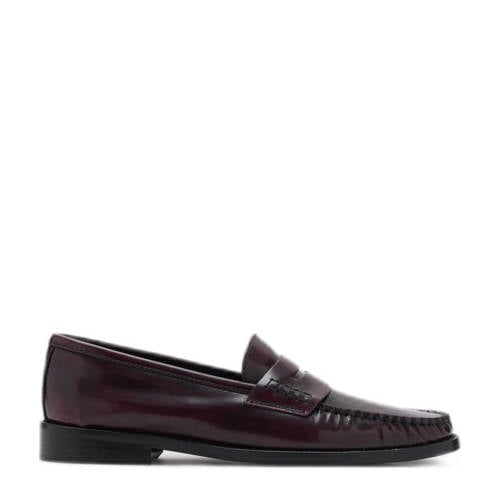 Mango leren loafers bordeaux afbeelding