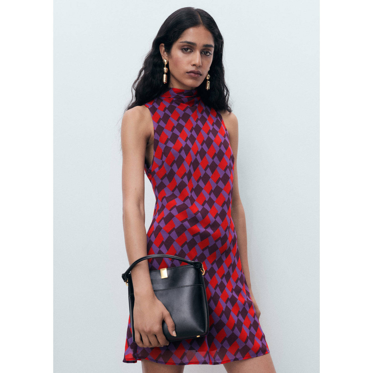 Mango mini jurk paars