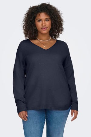 pullover gebreid donkerblauw
