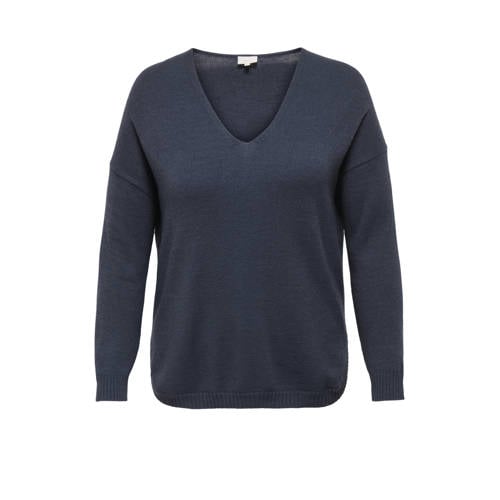 ONLY CARMAKOMA pullover gebreid donkerblauw afbeelding