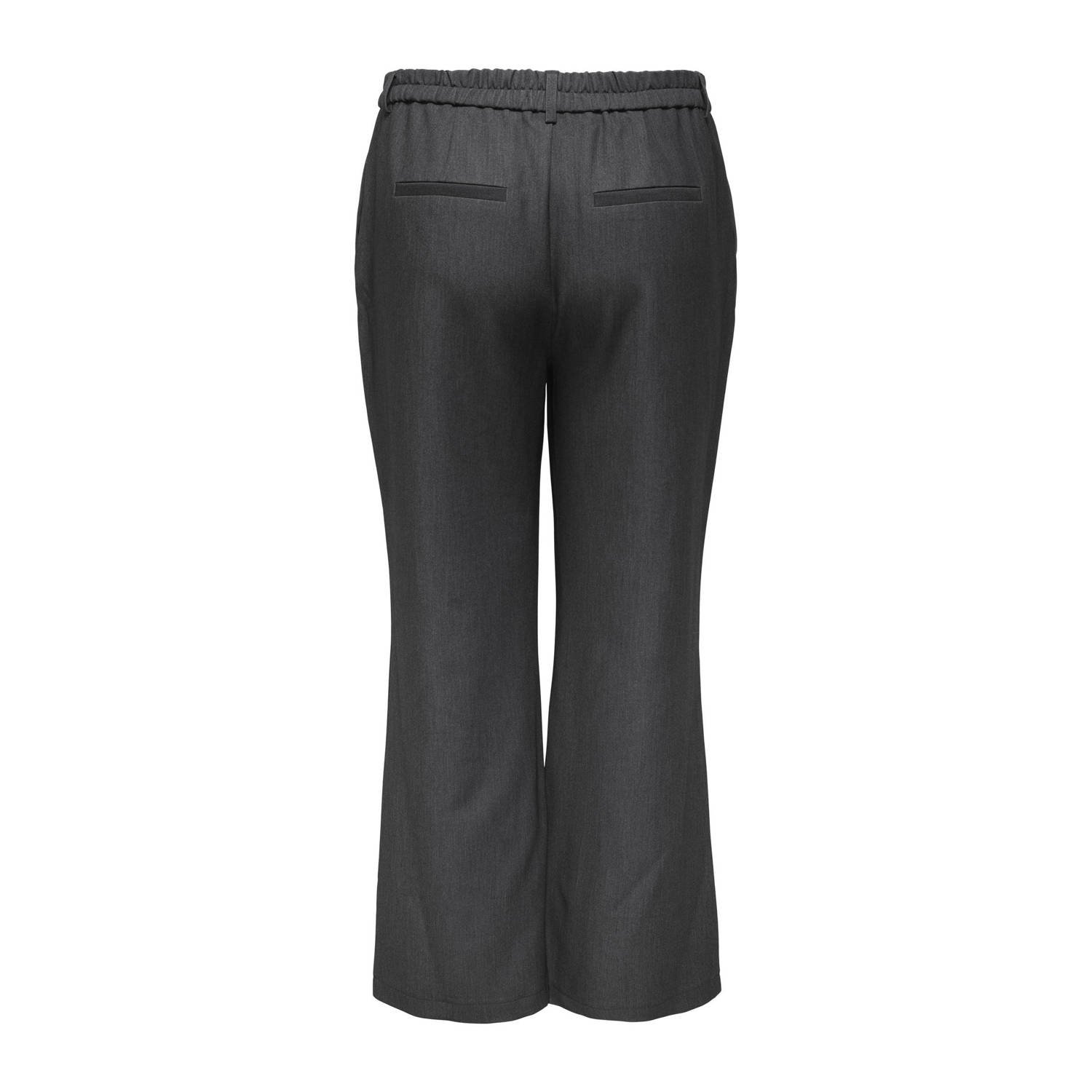 ONLY CARMAKOMA flared regular waist broek grijs