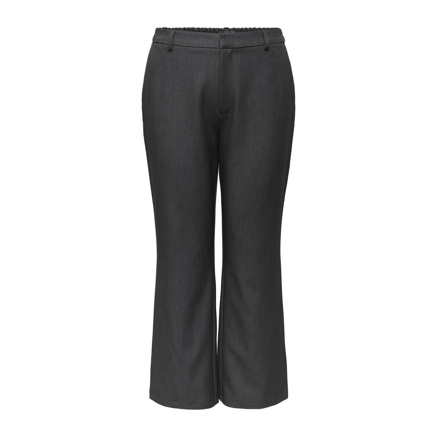 ONLY CARMAKOMA flared regular waist broek grijs