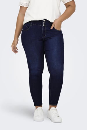 high waist skinny jeans dark blue denim