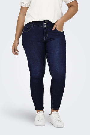 high waist skinny jeans dark blue denim
