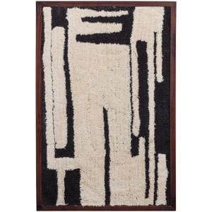Anka Wanddeco - Katoen/Hout - Zwart/Wit (90x60x10 cm)