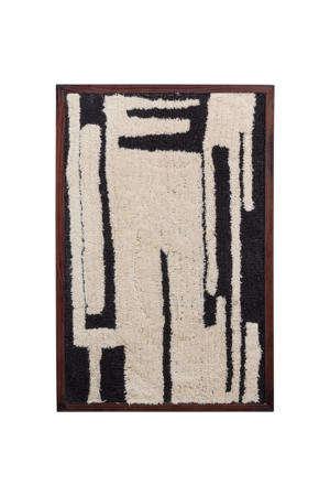 Anka Wanddeco - Katoen/Hout - Zwart/Wit (90x60x10 cm)