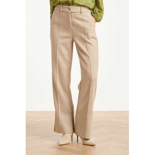 Smashed Lemon wide leg regular waist broek zand afbeelding