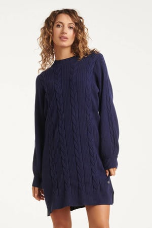 gebreide jurk donkerblauw