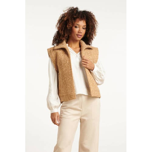 Smashed Lemon gilet camel afbeelding