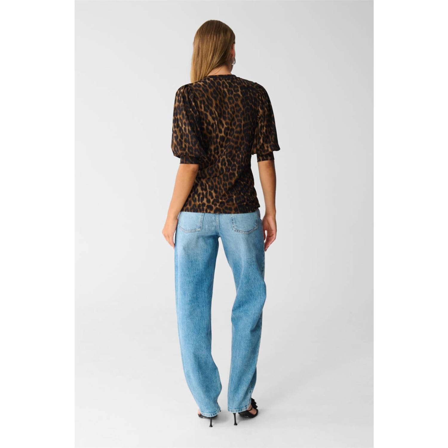 Shoeby top bruin rib gebreid